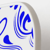 青と白のダマスクフローラ ピックルボールラケット (左詳細)