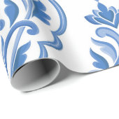 青と白のダマスクヴィンテージのシームレスなパターン。六 ラッピングペーパー (ロールコーナー)