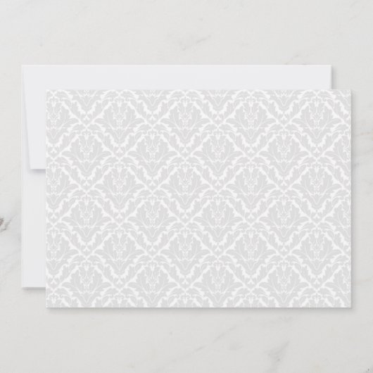 青と白のダマスク写真会 招待状 (裏面)