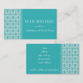 青と白のダマスク 名刺 (正面/裏面)