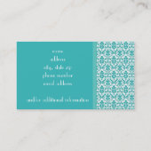 青と白のダマスク 名刺 (裏面)