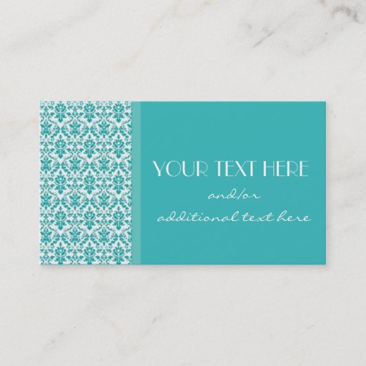 青と白のダマスク 名刺 (正面)