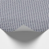 青と白のダマスク#3 ラッピングペーパー (角)