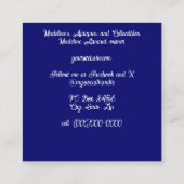 青と白のダリアフラワーズトイレデジュイ スクエア名刺 (裏面)