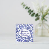 青と白のダリアフラワーズトイレデジュイ スクエア名刺 (スタンド正面)