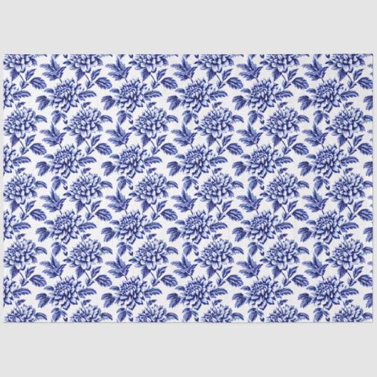 青と白のダリアフラワーズトイレデジュイ 薄葉紙 (正面)