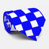 青と白のチェッカーボードのネクタイ ネクタイ (ロール)