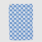 青と白のチェッカー ゴルフタオル (正面)