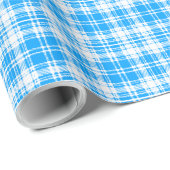 青と白のチェック柄の包装紙 ラッピングペーパー (ロールコーナー)