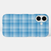 青と白のチェック柄の抽象的なパターン Case-Mate iPhoneケース (裏面 (横))