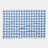 青と白のチェック柄ダイヤモンド模様 キッチンタオル (横)