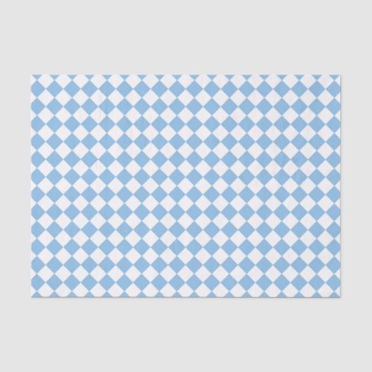 青と白のチェック柄ダイヤモンド模様 薄葉紙 (正面)