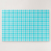 青と白のチェック柄 ジグソーパズル (横)