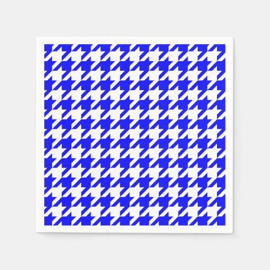 青と白のチェッ千鳥格子のク スタンダードカクテルナプキン (正面)