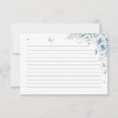 青と白のチノライザーブライダルシャワーレシピカード (裏面)