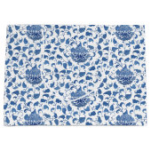 青と白のチノワジェリーの水色 ラージペーパーバッグ (正面)