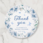 青と白のチノワセリーブライダルシャワー フェイバータグ (正面)