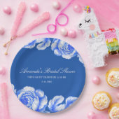 青と白のチノワセリーブライダルシャワー ペーパープレート (パーティー)