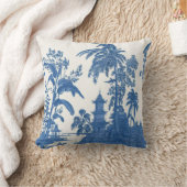 青と白のチノワセリー装飾用クッション クッション (ブランケット)