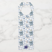 青と白のチャイノアイセリーのクリスマスサンタ ボトルネックタグ (裏面)