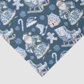 青と白のチャイノアイセリーのクリスマスサンタ 薄葉紙 (詳細)