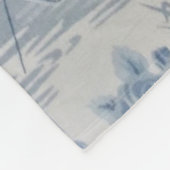 青と白のチャイノアイセリーオリエンタル フリースブランケット (角)