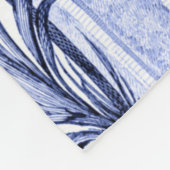 青と白のチャイノアイセリーオリエンタル フリースブランケット (角)