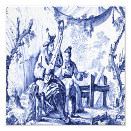 青と白のチャイノアイセリーオリエン中国のタル フォトプリント           