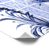 青と白のチャイノアイセリーオリエン中国のタル ポスター (角)