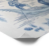 青と白のチャイノアイセリーオリエン中国のタル ポスター (角)