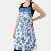 青と白のチャイノアイセリー名前をカスタムする エプロン (インサイチュ)