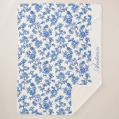 青と白のチャイノアイセリー名前をカスタムする シェルパブランケット (正面)