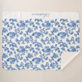 青と白のチャイノアイセリー名前をカスタムする シェルパブランケット (正面(横))