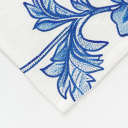 青と白のチャイノアイセリー名前をカスタムする フリースブランケット (角)