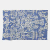 青と白のチャイノアイセリー キッチンタオル (横)