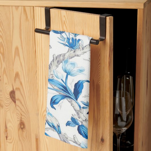 青と白のチャイノアイセリー キッチンタオル (三つ折り)