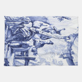 青と白のチャイノアイセリー キッチンタオル (横)