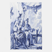 青と白のチャイノアイセリー キッチンタオル (縦)