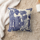 青と白のチャイノアイセリー クッション (ブランケット)