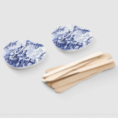 青と白のチャイノアイセリー ハンドファン (組立なし)