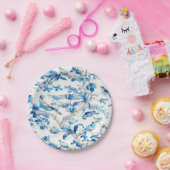 青と白のチャイノアイセリー ペーパープレート (パーティー)