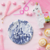 青と白のチャイノアイセリー ペーパープレート (パーティー)