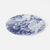 青と白のチャイノアイセリー ペーパープレート (アングル)