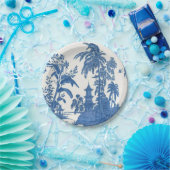 青と白のチャイノアイセリー ペーパープレート (パーティー)