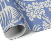 青と白のチャイノ中国のイズリーの切り離し ラッピングペーパー (ロールコーナー)