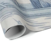 青と白のチャイノ中国のイズリーの切り離し ラッピングペーパー (ロールコーナー)