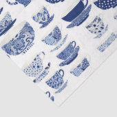 青と白のティーカップパターン 薄葉紙 (詳細)