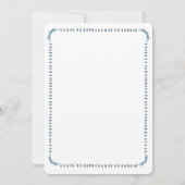 青と白のティーポットブライダルシャワー 招待状 (裏面)