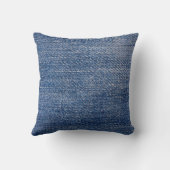 青と白のテクスチャ付きデニムパターン装飾用クッション クッション (裏面)