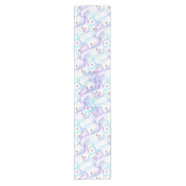 青と白のテーブルランナー ショートテーブルランナー